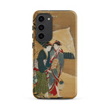 Japanese Women in Snow - Shunman Phone Case Samsung Galaxy S23 Plus / Matte Phone Case Traditional Japanese Ukiyo-e Illustration Two Women