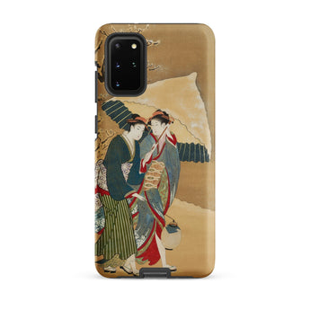Japanese Women in Snow - Shunman Phone Case Samsung Galaxy S20 Plus / Matte Phone Case Traditional Japanese Ukiyo-e Style Illustration Two