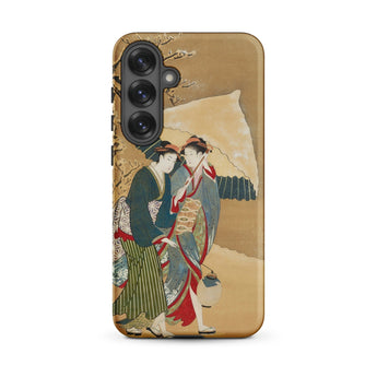Japanese Women in Snow - Shunman Phone Case Samsung Galaxy S25 Plus / Matte Traditional Ukiyo-e Style Illustration Two Iphone Mobile Cases