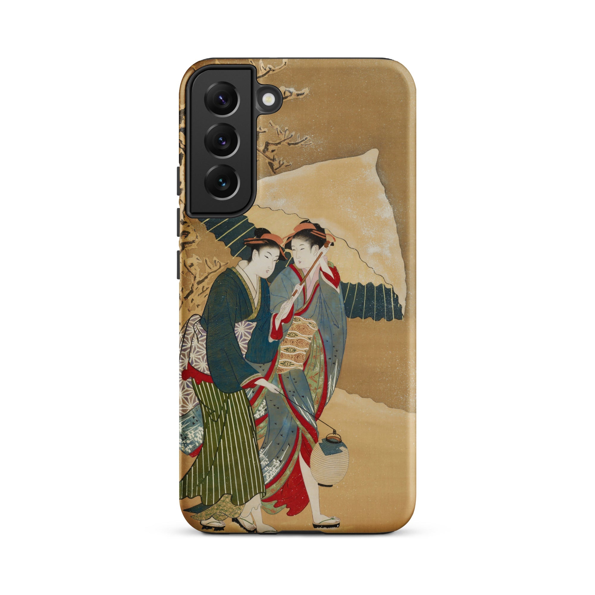 Japanese Women in Snow Shunman Samsung Case, Galaxy S22 Plus / Matte, Smartphone Case Traditional Japanese Painting Two Women Kimonos