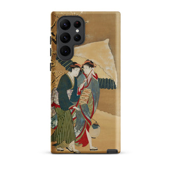Japanese Women in Snow - Shunman Samsung Case, Galaxy S22 Ultra / Matte, Smartphone Case Traditional Japanese Ukiyo-e Style Painting Two