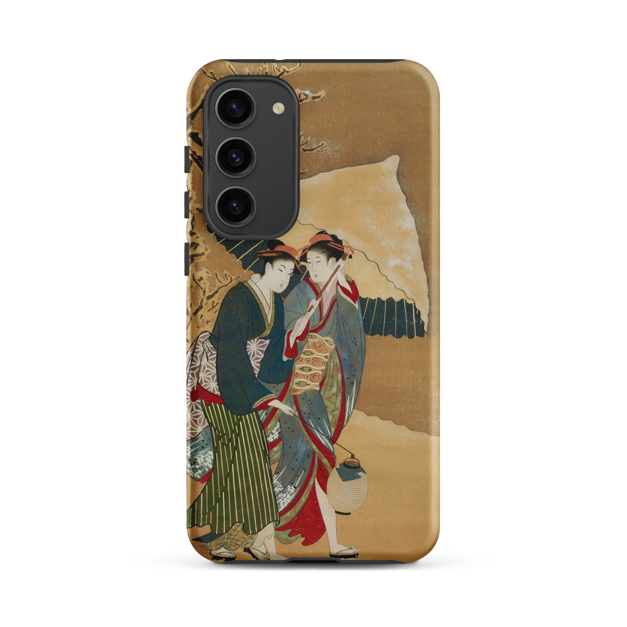 Japanese Women in Snow Shunman Samsung Case, Galaxy S23 Plus / Matte, Phone Case Traditional Japanese Ukiyo e Style Painting Two