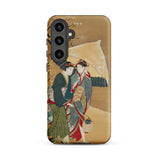 Japanese Women in Snow - Shunman Samsung Case, Galaxy S24 Plus / Matte, Smartphone Case Traditional Japanese Painting Two Women Kimonos
