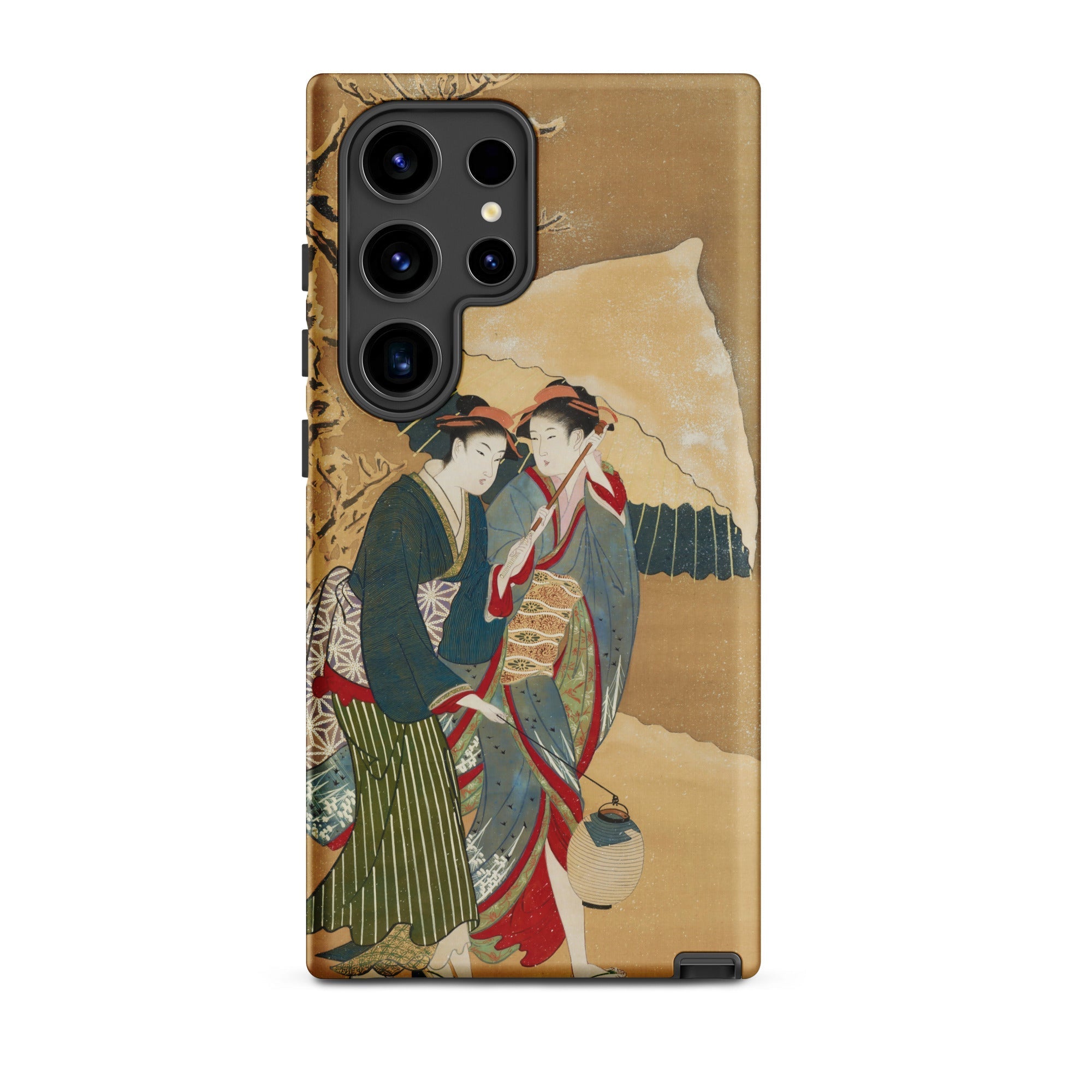 Japanese Women in Snow Shunman Samsung Case, Galaxy S24 Ultra / Matte, Smartphone Case Traditional Japanese Art Design Two Women