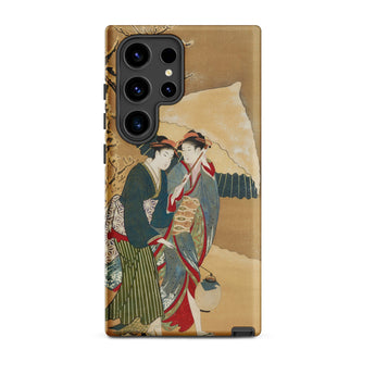 Japanese Women in Snow - Shunman Samsung Case, Galaxy S24 Ultra / Matte, Smartphone Case Traditional Japanese Art Design Two Women
