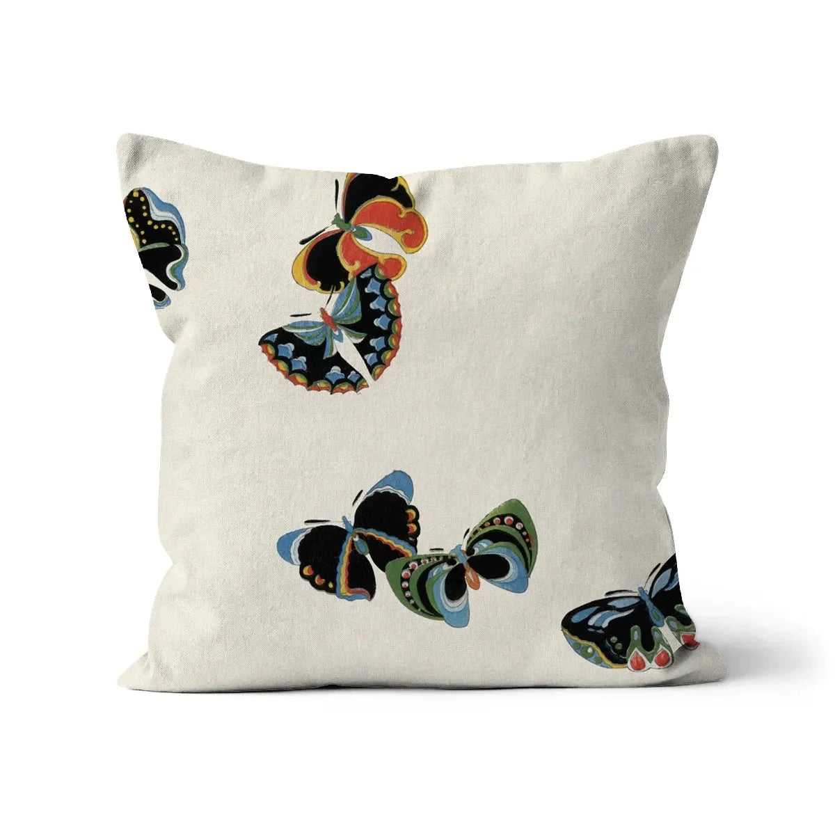 Japanese Woodblock Butterflies By Kamisaka Sekka Cushion - Linen / 16’x16’ - Throw Pillows - Aesthetic Art