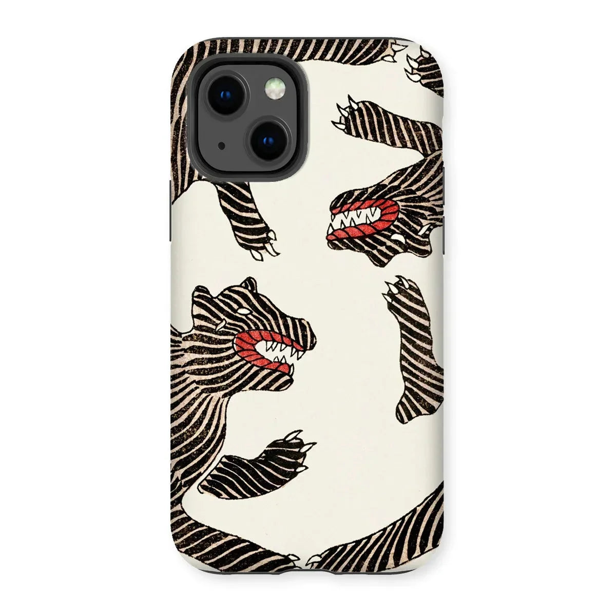 Japanese Woodblock Tiger - Taguchi Tomoki Iphone Case, 13 / Matte, Phone Case Zebra-like Striped Pattern Red-mouthed Creature Designs