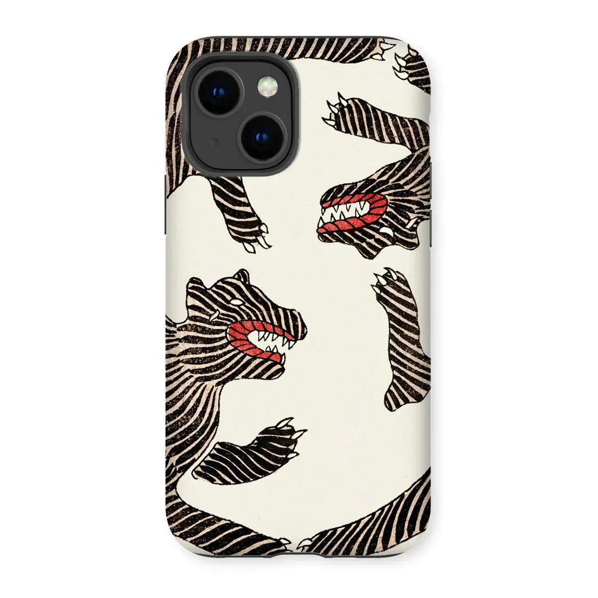 Japanese Woodblock Tiger - Taguchi Tomoki Iphone Case, 14 / Matte, Iphone Case Zebra-inspired Pattern Striped Creatures Red Mouths