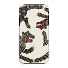 Japanese Woodblock Tiger Taguchi Tomoki Iphone Case, Xs / Matte, Phone Case Pattern Stylized Zebra Like Creatures Red Mouths