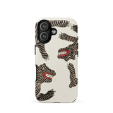 Japanese Woodblock Tiger - Taguchi Tomoki Phone Case Iphone 17 / Matte Cream-colored Phone Case Black Red Zebra Print Design Taguchi