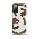 Japanese Woodblock Tiger Taguchi Tomoki Samsung Case, Galaxy S20 Fe / Gloss, White Smartphone Case Black Zebra Striped Animal Red Mouths