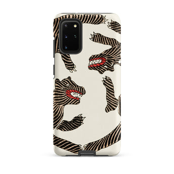 Japanese Woodblock Tiger - Taguchi Tomoki Samsung Case, Galaxy S20 Plus / Matte, Smartphone Case Stylized Pattern Black White Striped