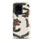 Japanese Woodblock Tiger Taguchi Tomoki Samsung Case, Galaxy S20 Ultra / Gloss, White Phone Case Samsung S20 Ultra Black Striped