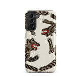 Japanese Woodblock Tiger - Taguchi Tomoki Samsung Case, Galaxy S21 / Matte, White Phone Case Pattern Stylized Black-and-white Striped Tigers