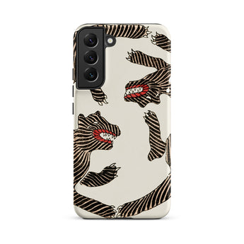 Japanese Woodblock Tiger - Taguchi Tomoki Samsung Case, Galaxy S22 Plus / Matte, Samsung Galaxy S22 Phone Case Black Red Striped