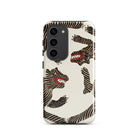 Japanese Woodblock Tiger Taguchi Tomoki Samsung Case, Galaxy S23 / Gloss, Smartphone Case Black White Striped Dragon Pattern Red
