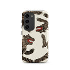 Japanese Woodblock Tiger Taguchi Tomoki Samsung Case, Galaxy S23 / Matte, White Smartphone Case Black Red Striped Monster Pattern