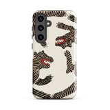 Japanese Woodblock Tiger - Taguchi Tomoki Samsung Case, Galaxy S24 Plus / Gloss, White Phone Case Black Red Tiger-like Patterns