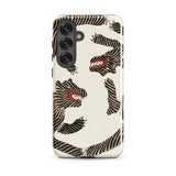 Japanese Woodblock Tiger - Taguchi Tomoki Samsung Case, Galaxy S25 Plus / Gloss, Smartphone Case Pattern Stylized Striped Animal Open Red