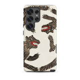 Japanese Woodblock Tiger - Taguchi Tomoki Samsung Case, Galaxy S25 Ultra / Matte, White Phone Case Black Red Striped Monster Design