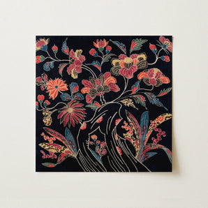 Japanese Wrapping Cloth (uchikui) - Textile Art Print / Canvas, 12x12’’ / 31x31cm / Unframed / no Border, Posters Prints & Visual Artwork,