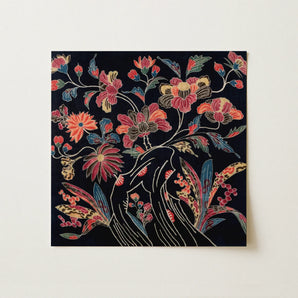Japanese Wrapping Cloth (uchikui) - Textile Art Print / Canvas, Okinawan Textile Artistry, Mesmerizing Wrapping Cloth, Enchanting World