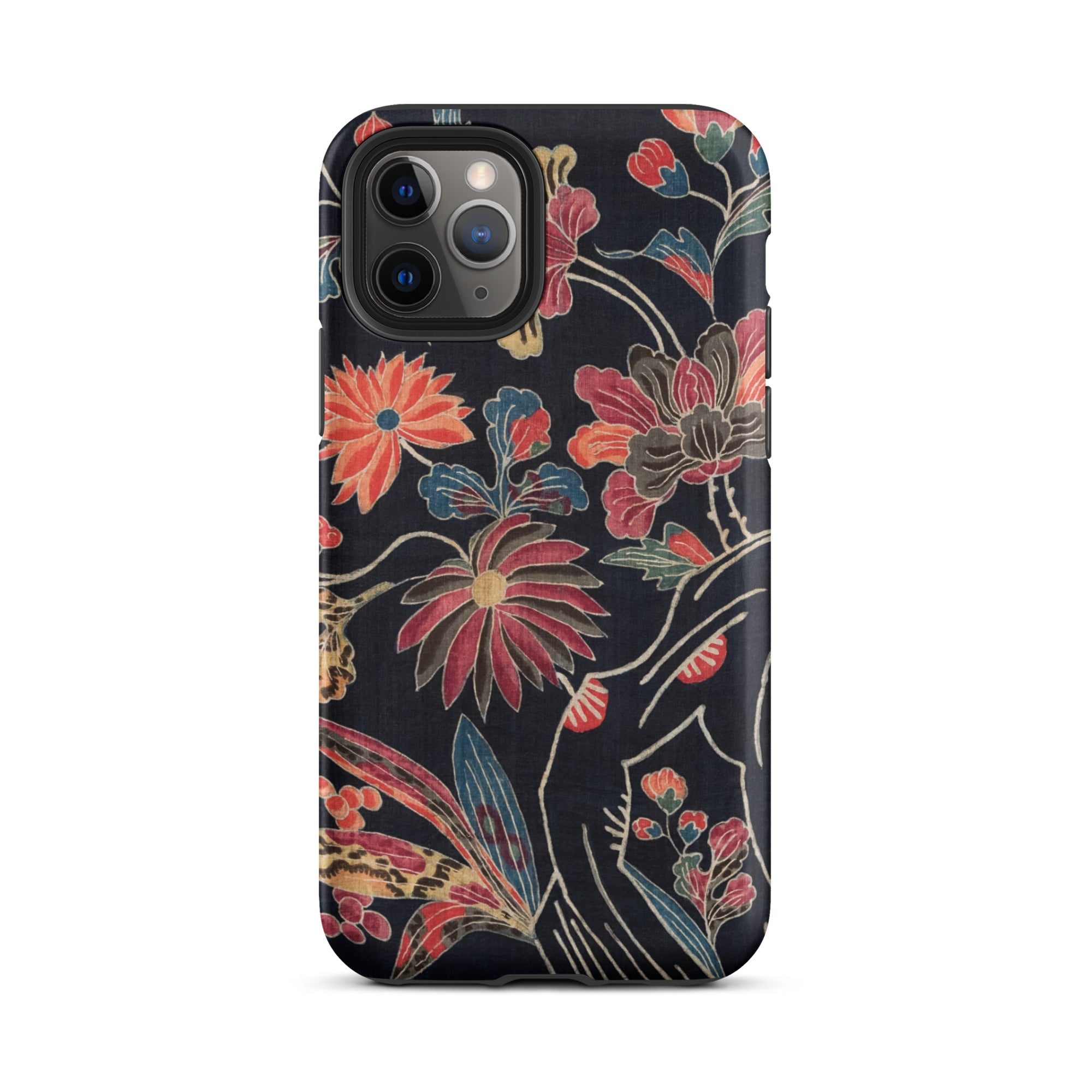 Japanese Wrapping Cloth (uchikui) Textile Iphone Case, 11 Pro / Matte, Floral Patterned Phone Case