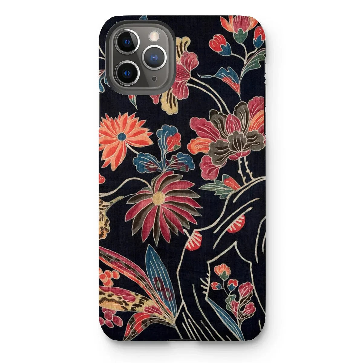 Japanese Wrapping Cloth (uchikui) - Textile Iphone Case, 11 Pro Max / Matte, Floral-patterned Phone Case Iphone Triple Camera Design