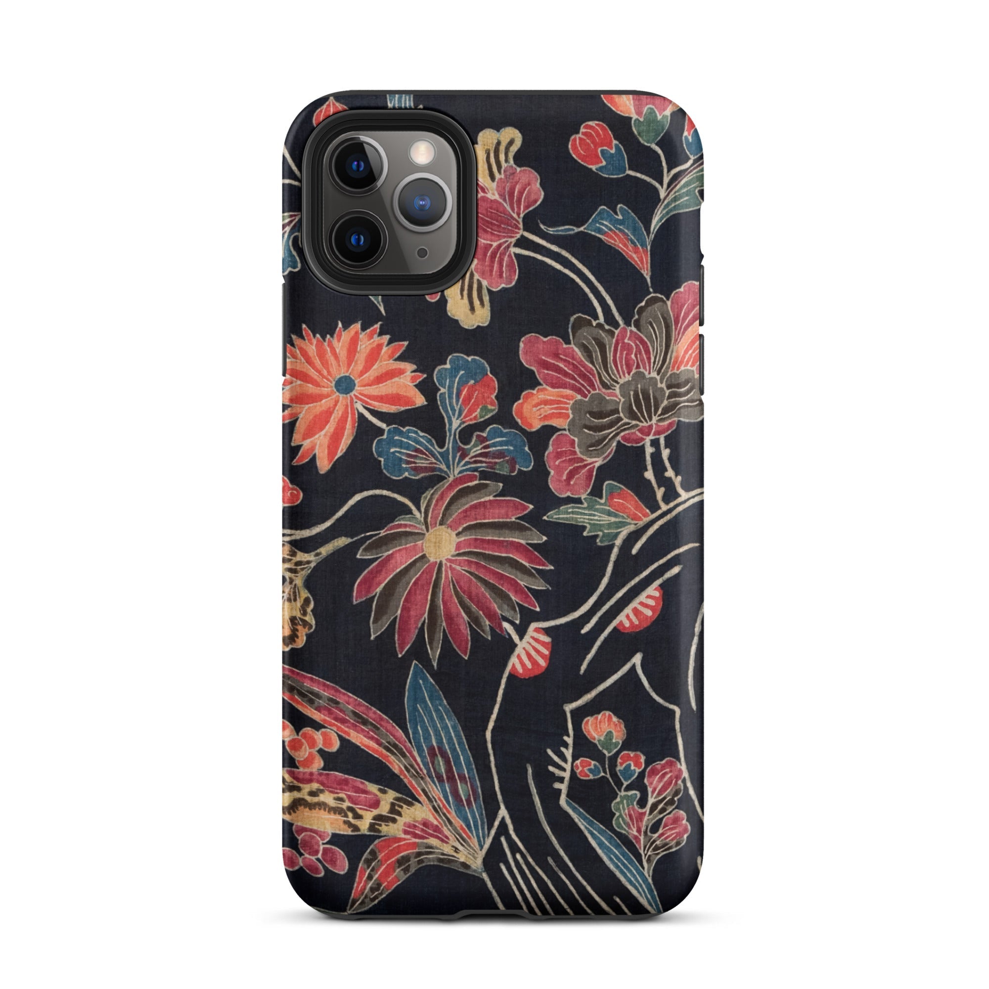 Japanese Wrapping Cloth (uchikui) Textile Iphone Case, 11 Pro Max / Matte, Floral Patterned Phone Case