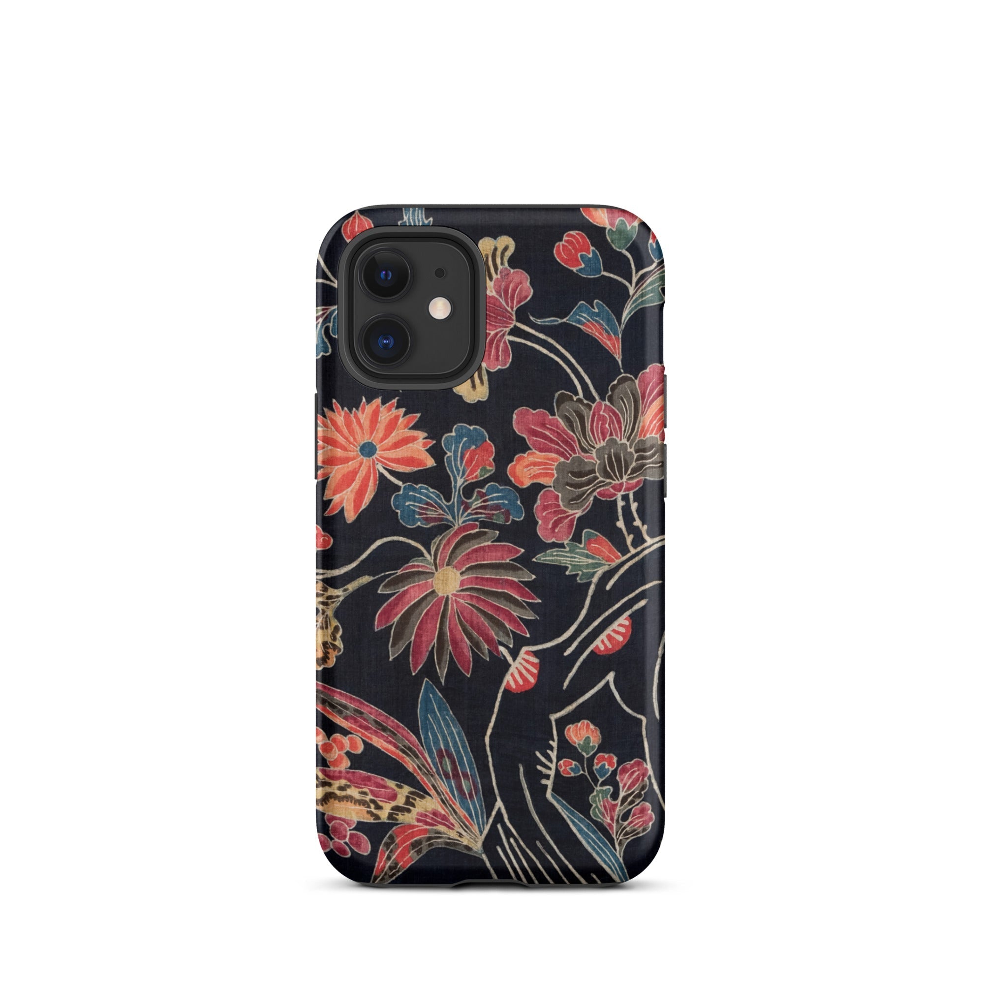 Japanese Wrapping Cloth (uchikui) Textile Iphone Case, 12 Mini / Matte, Floral Patterned Phone Case