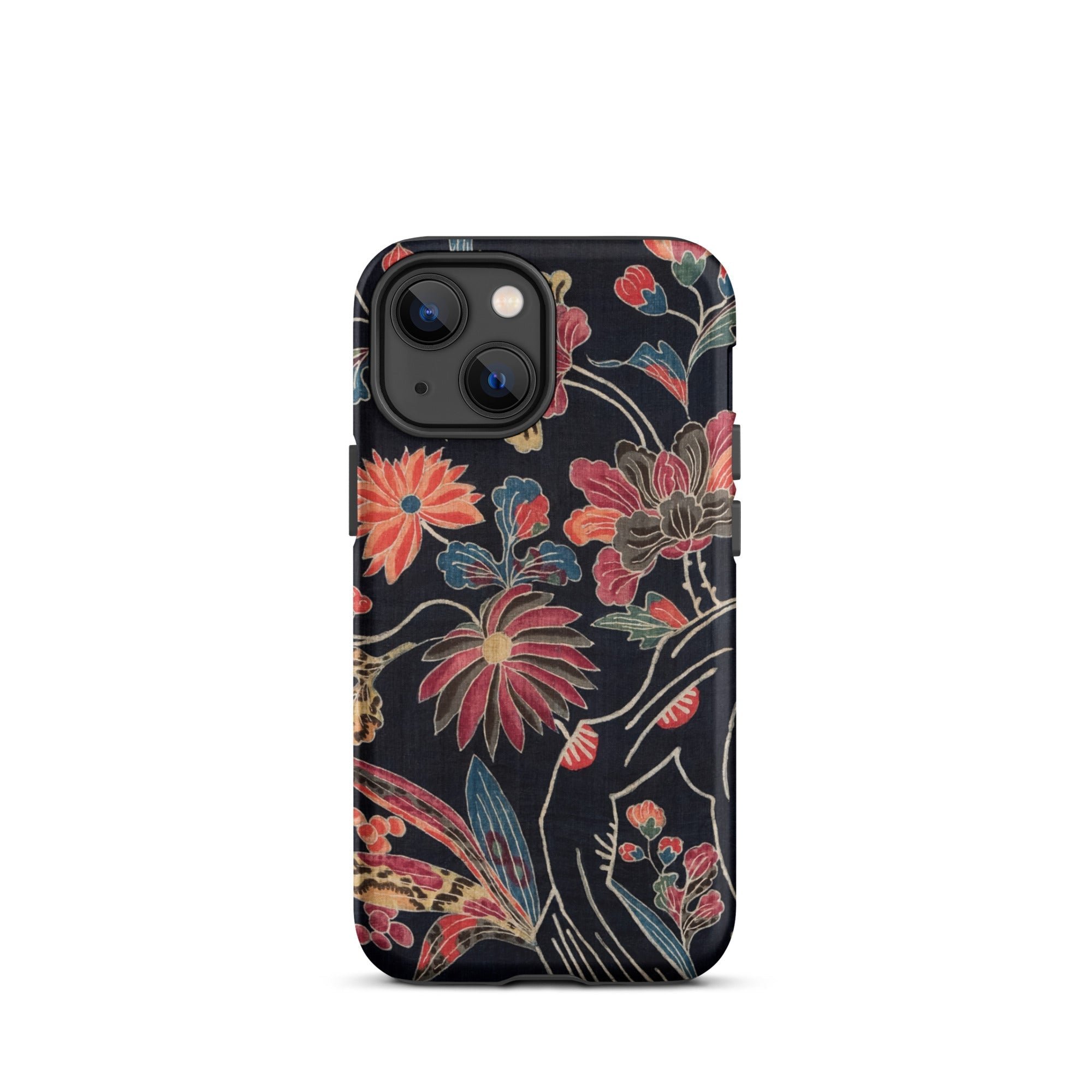 Japanese Wrapping Cloth (uchikui) Textile Iphone Case, 13 Mini / Matte, Floral Patterned Phone Case