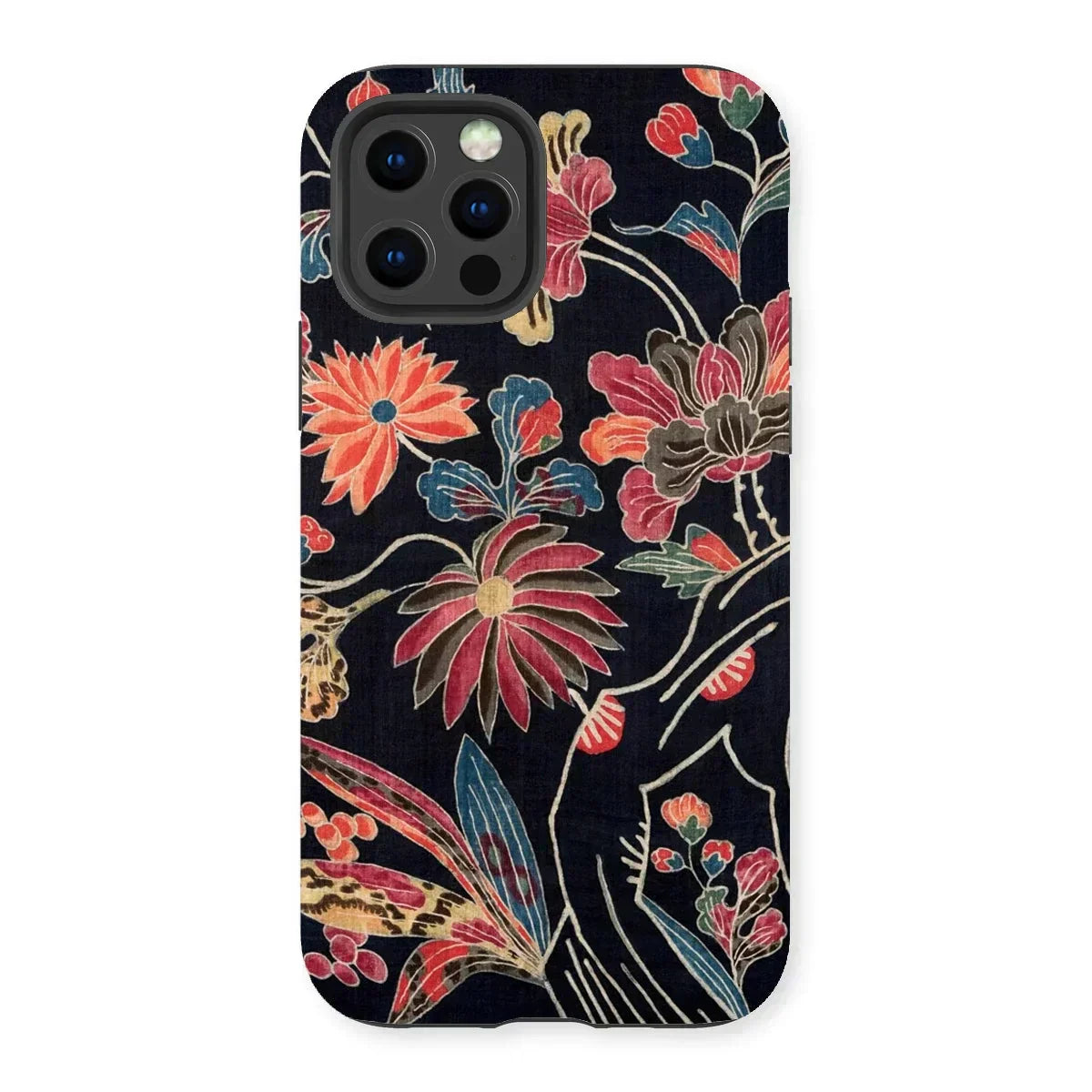Japanese Wrapping Cloth (uchikui) - Textile Iphone Case, 13 Pro / Matte, Floral-patterned Phone Case Iphone Multiple Camera Lenses