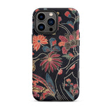 Japanese Wrapping Cloth (uchikui) - Textile Iphone Case, 13 Pro Max / Matte, Floral Patterned Phone Case