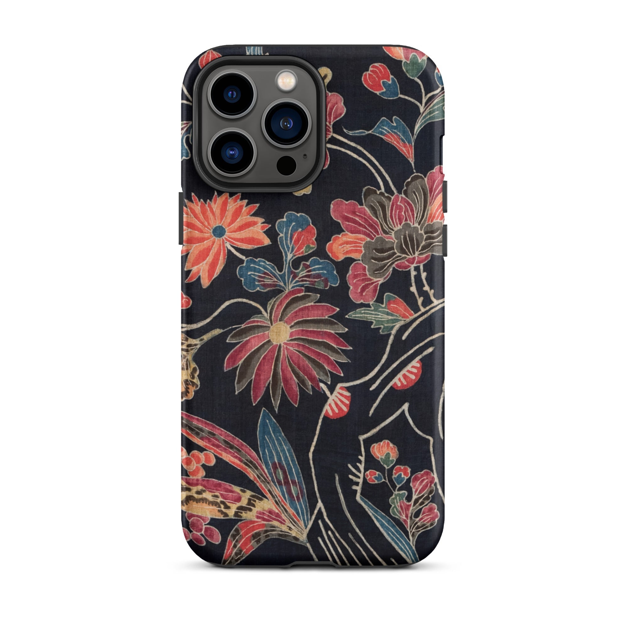 Japanese Wrapping Cloth (uchikui) Textile Iphone Case, 13 Pro Max / Matte, Floral Patterned Phone Case