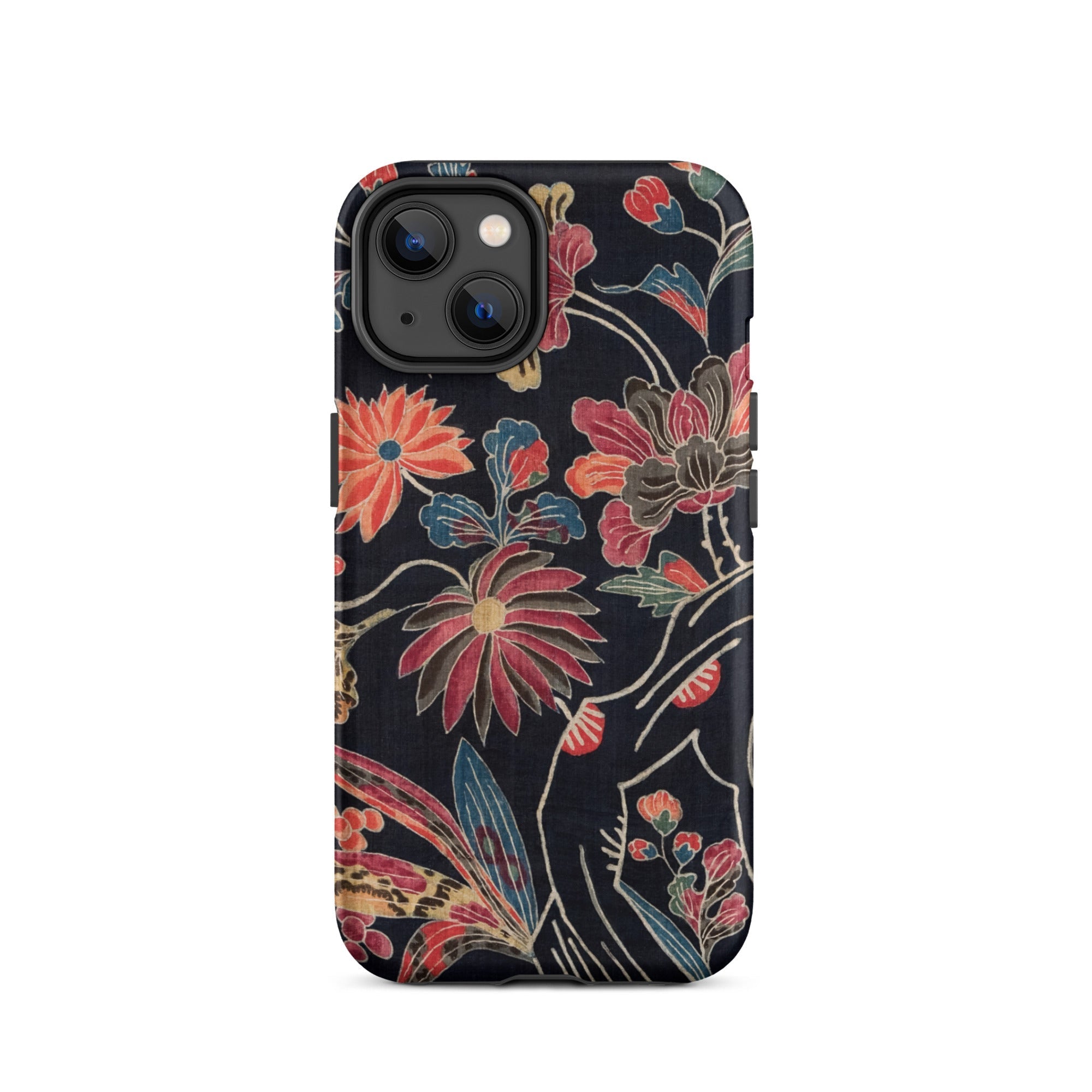Japanese Wrapping Cloth (uchikui) Textile Iphone Case, 14 / Matte, Floral Patterned Phone Case