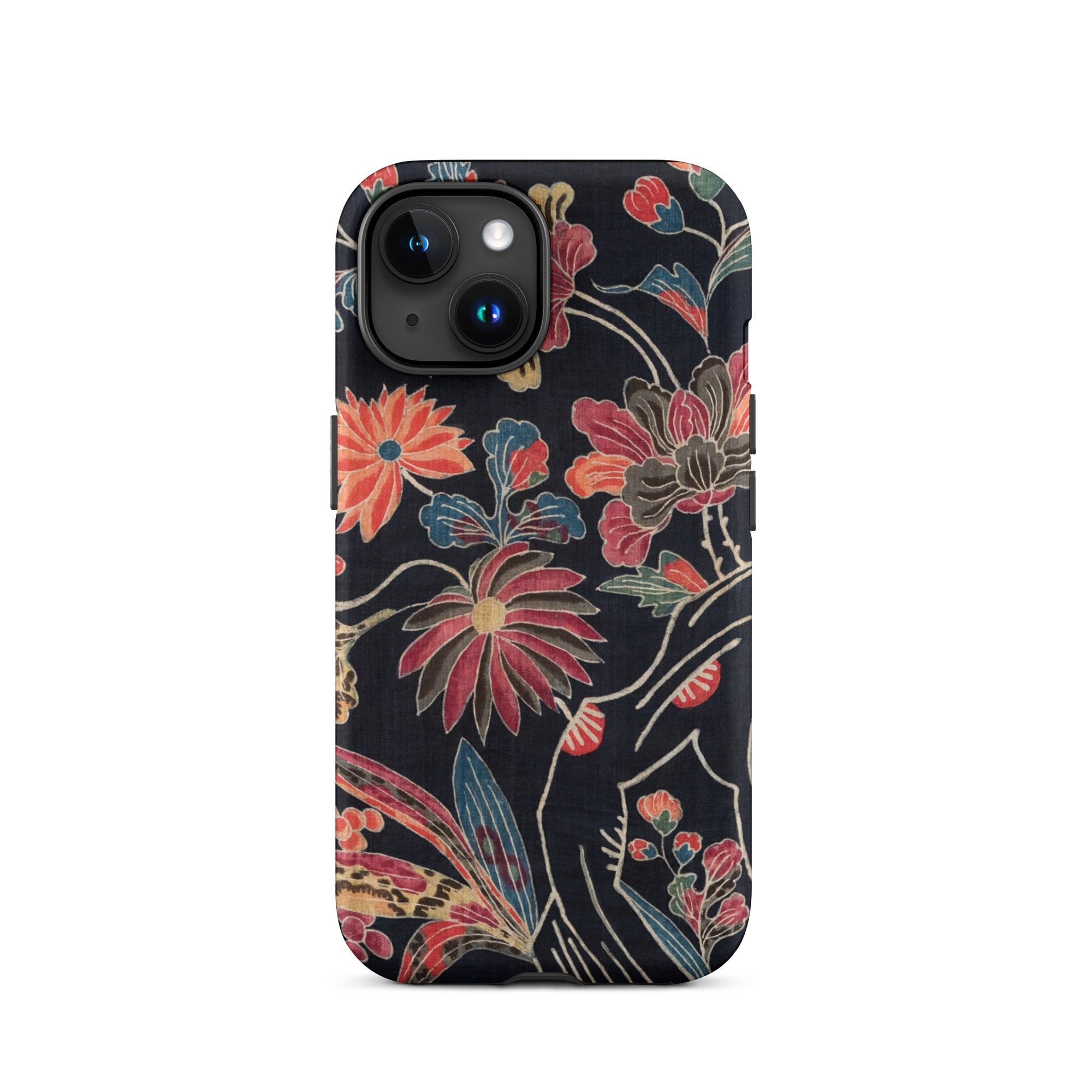 Japanese Wrapping Cloth (uchikui) Textile Iphone Case, 15 / Matte, Floral Patterned Phone Case