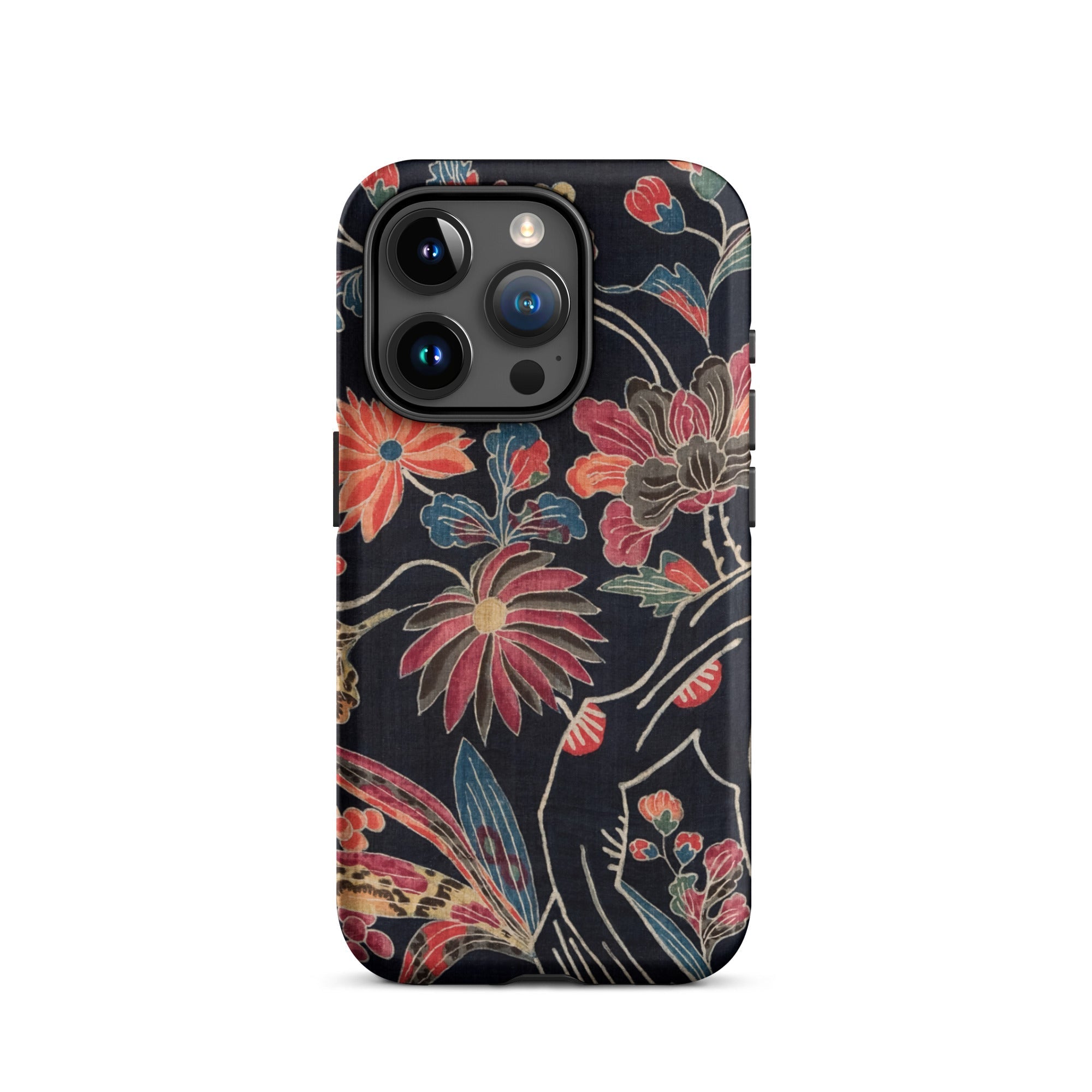 Japanese Wrapping Cloth (uchikui) Textile Iphone Case, 15 Pro / Matte, Floral Patterned Phone Case
