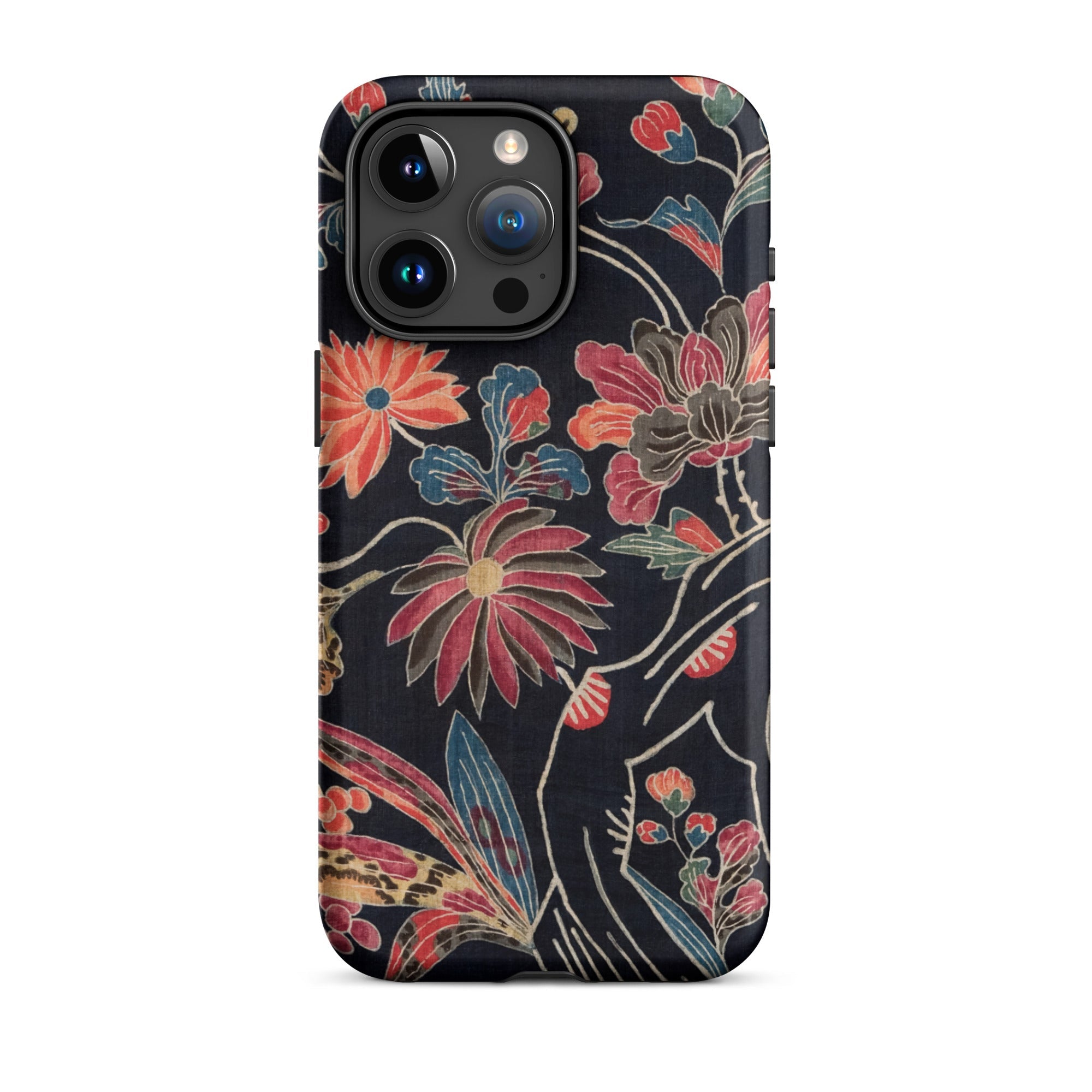 Japanese Wrapping Cloth (uchikui) Textile Iphone Case, 15 Pro Max / Matte, Floral Patterned Phone Case