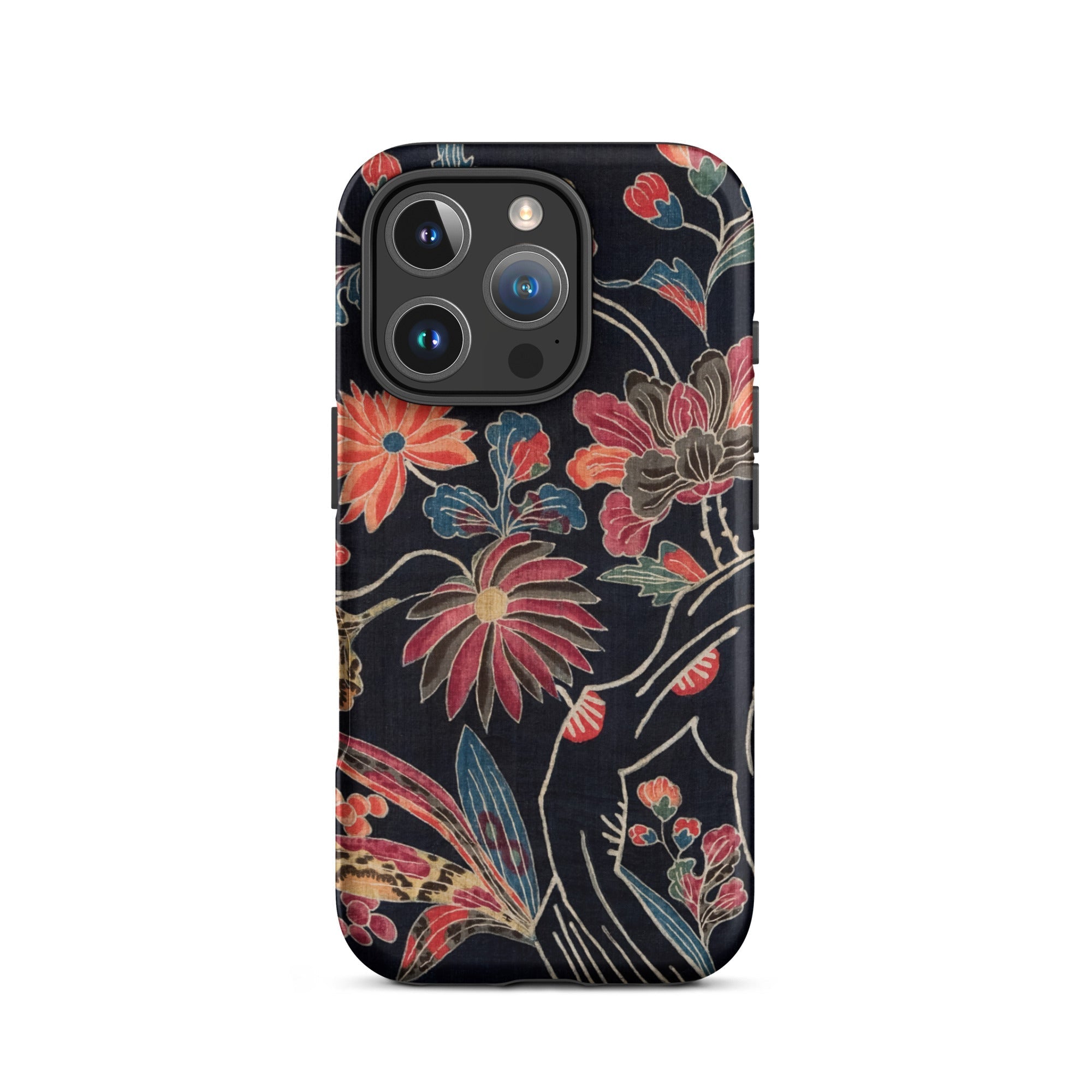 Japanese Wrapping Cloth (uchikui) Textile Iphone Case, 16 Pro / Matte, Floral Patterned Phone Case