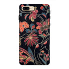 Japanese Wrapping Cloth (uchikui) Textile Iphone Case, 8 Plus / Matte, Floral Patterned Phone Case Vibrant Red Orange Blue Flowers