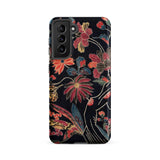 Japanese Wrapping Cloth (uchikui) - Textile Samsung Case, Galaxy S21 Fe / Matte, Floral-patterned Phone Case