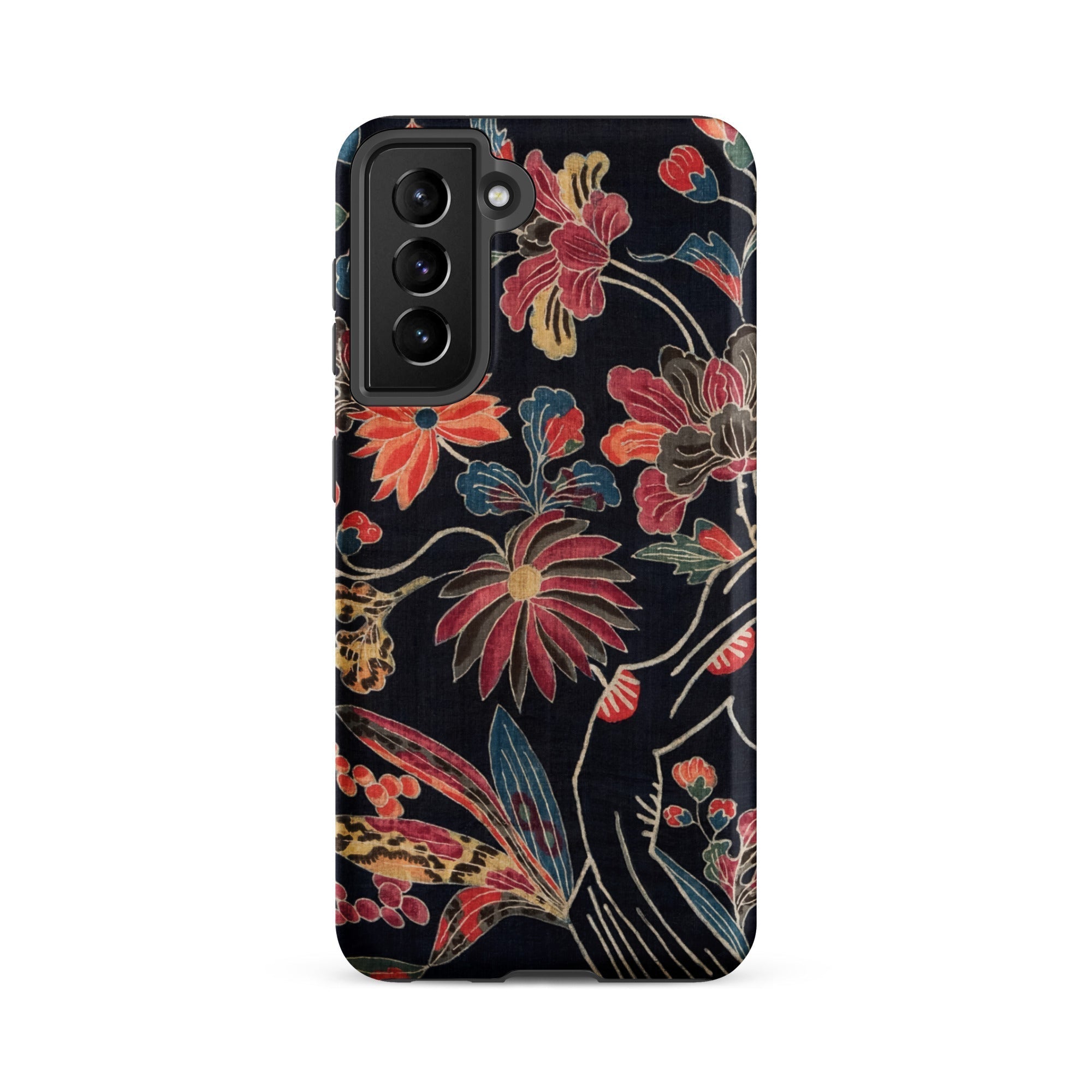 Japanese Wrapping Cloth (uchikui) Textile Samsung Case, Galaxy S21 Fe / Matte, Floral Patterned Phone Case