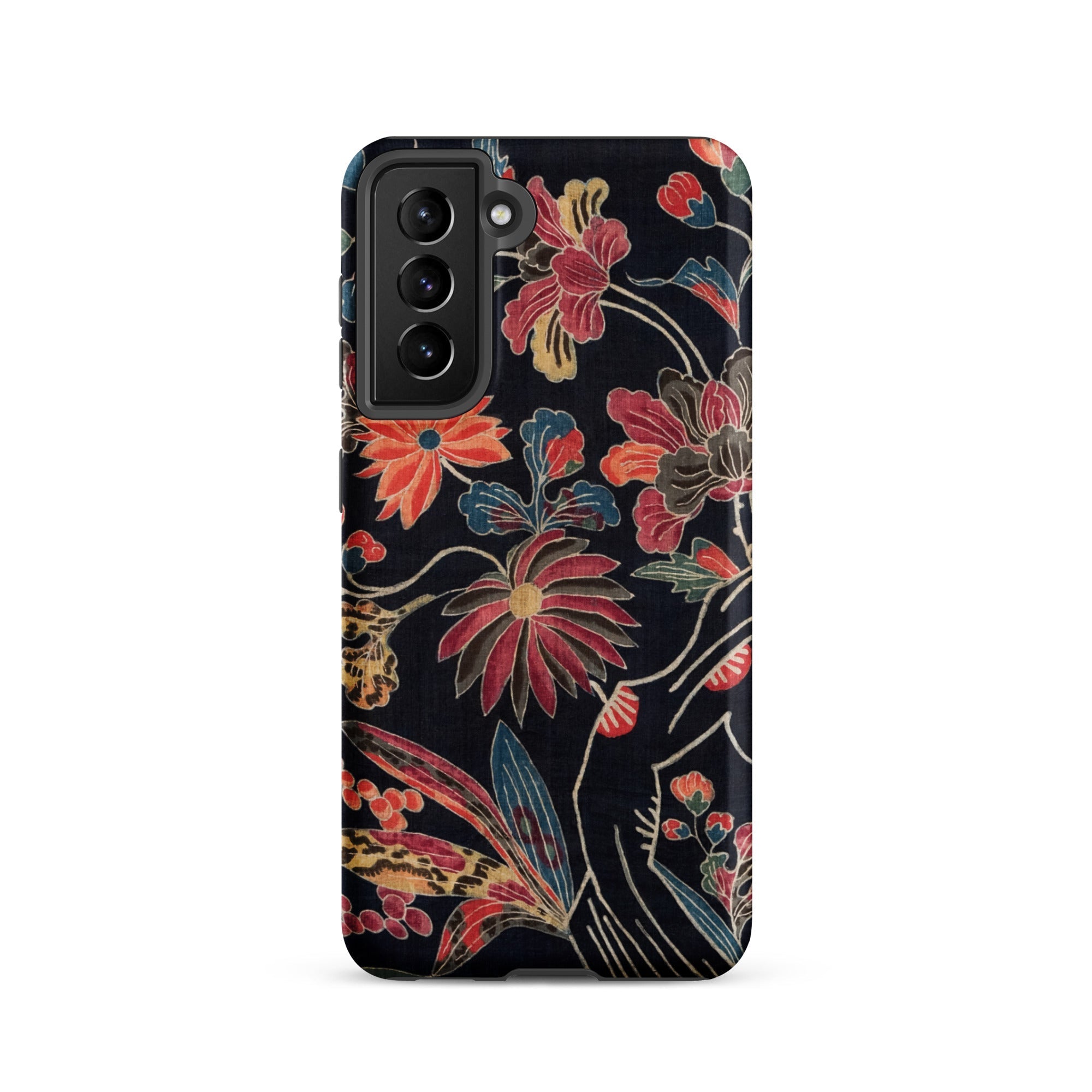 Japanese Wrapping Cloth (uchikui) Textile Samsung Case, Galaxy S21 / Matte, Floral Patterned Phone Case
