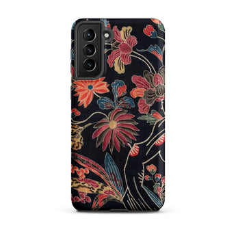 Japanese Wrapping Cloth (uchikui) - Textile Samsung Case, Galaxy S21 Plus / Matte, Floral Patterned Phone Case
