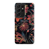 Japanese Wrapping Cloth (uchikui) - Textile Samsung Case, Galaxy S21 Ultra / Matte, Floral-patterned Smartphone Case