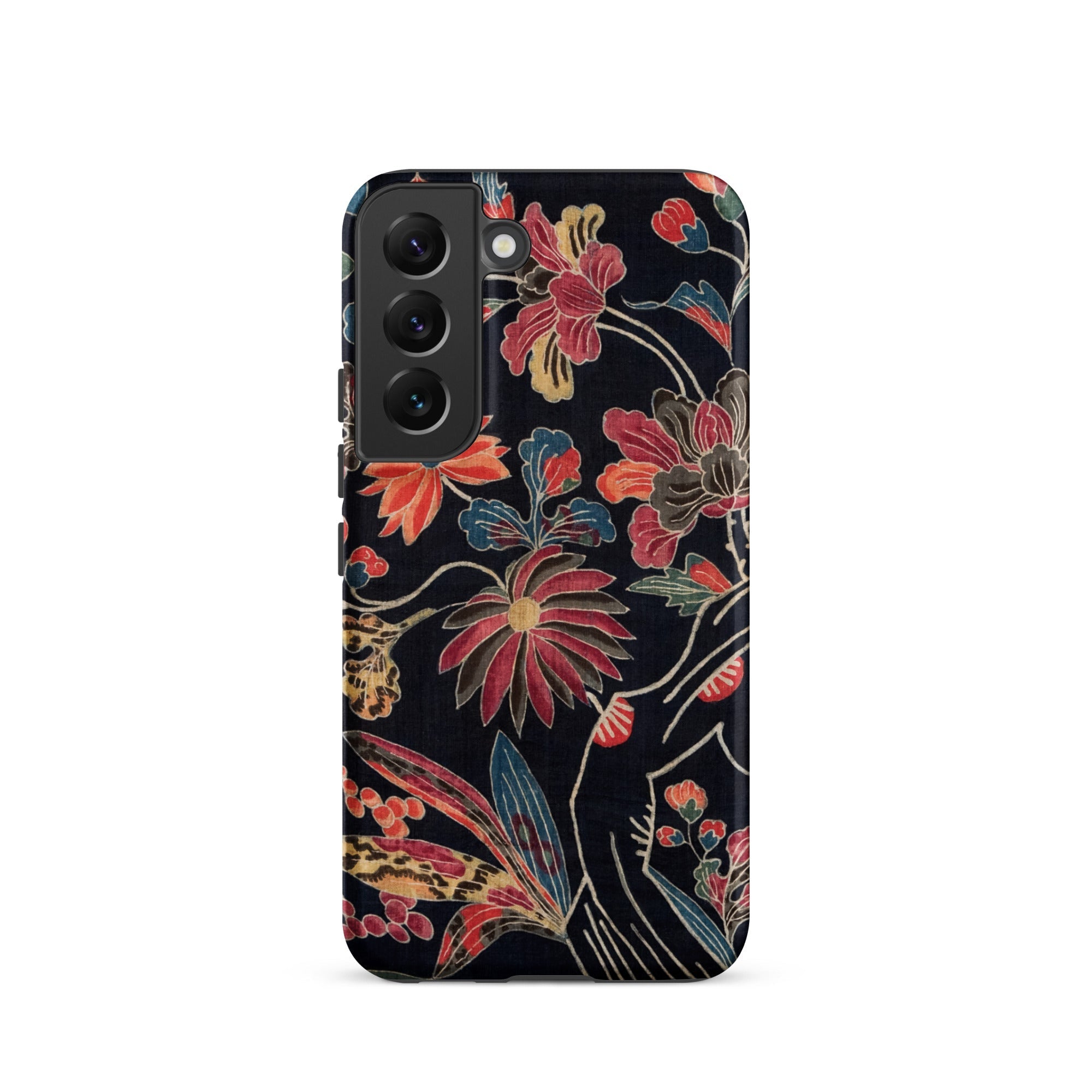 Japanese Wrapping Cloth (uchikui) Textile Samsung Case, Galaxy S22 / Matte, Floral Patterned Phone Case