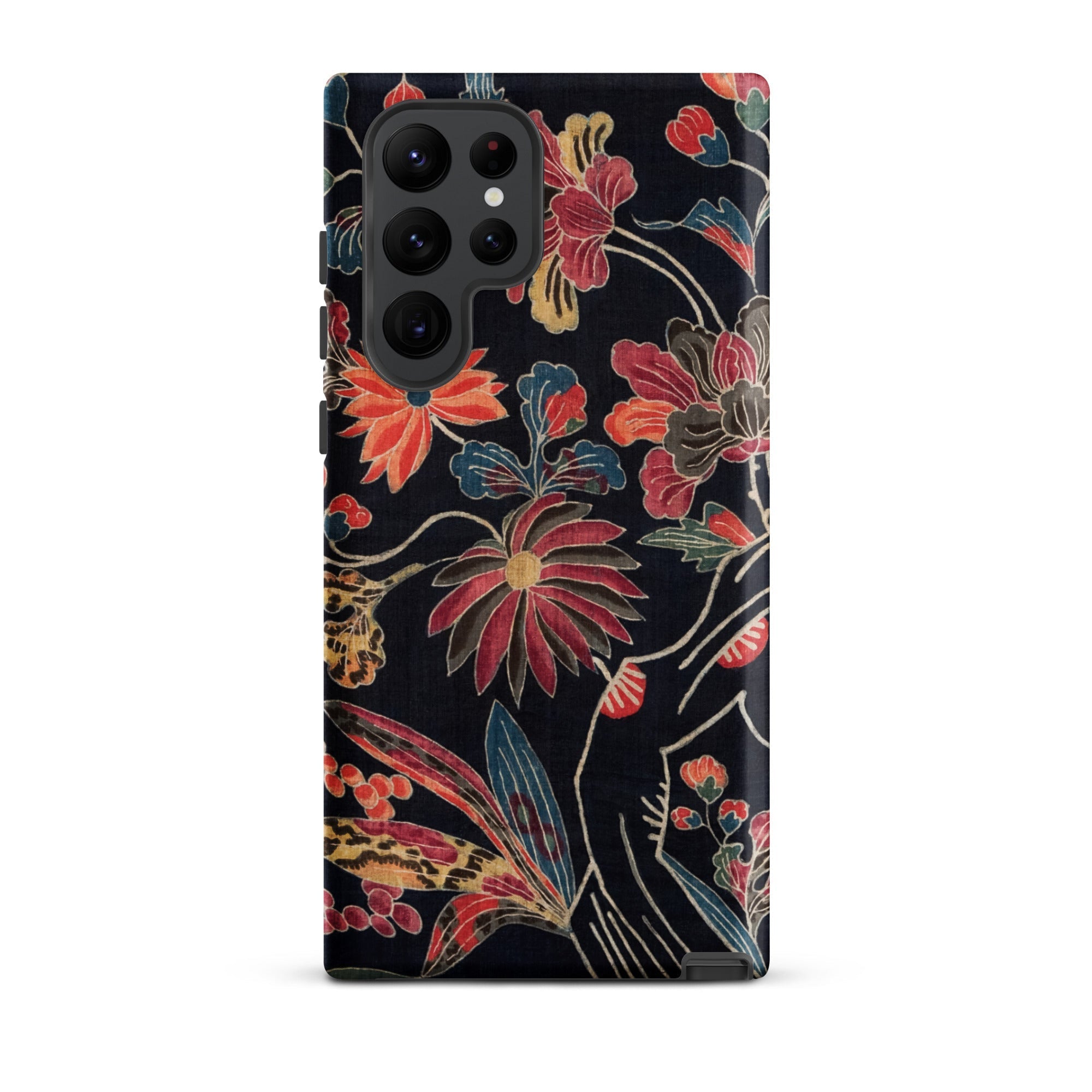 Japanese Wrapping Cloth (uchikui) Textile Samsung Case, Galaxy S22 Ultra / Matte, Floral Patterned Smartphone Case