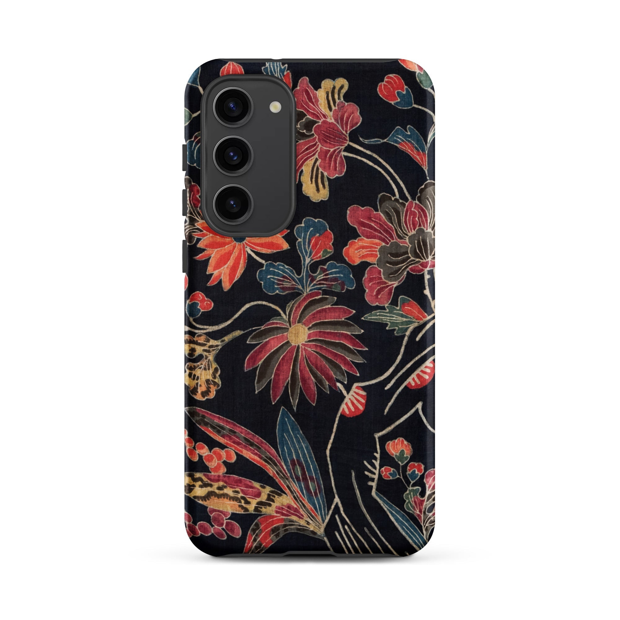 Japanese Wrapping Cloth (uchikui) Textile Samsung Case, Galaxy S23 Plus / Matte, Floral Patterned Phone Case
