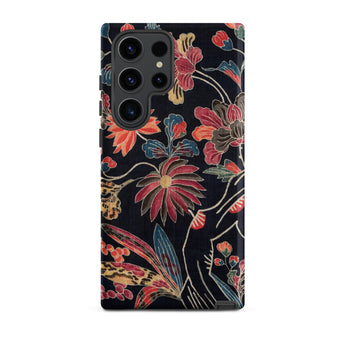 Japanese Wrapping Cloth (uchikui) - Textile Samsung Case, Galaxy S23 Ultra / Matte, Floral Patterned Phone Case