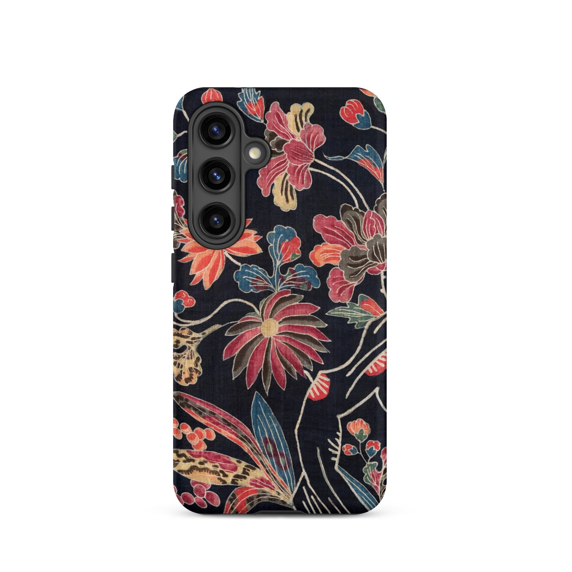 Japanese Wrapping Cloth (uchikui) Textile Samsung Case, Galaxy S24 / Matte, Floral Patterned Phone Case